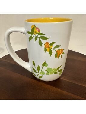 DAVIDsTEA Nordic Mug Citrus Fruit Lemons Limes Oranges Yellow 16oz